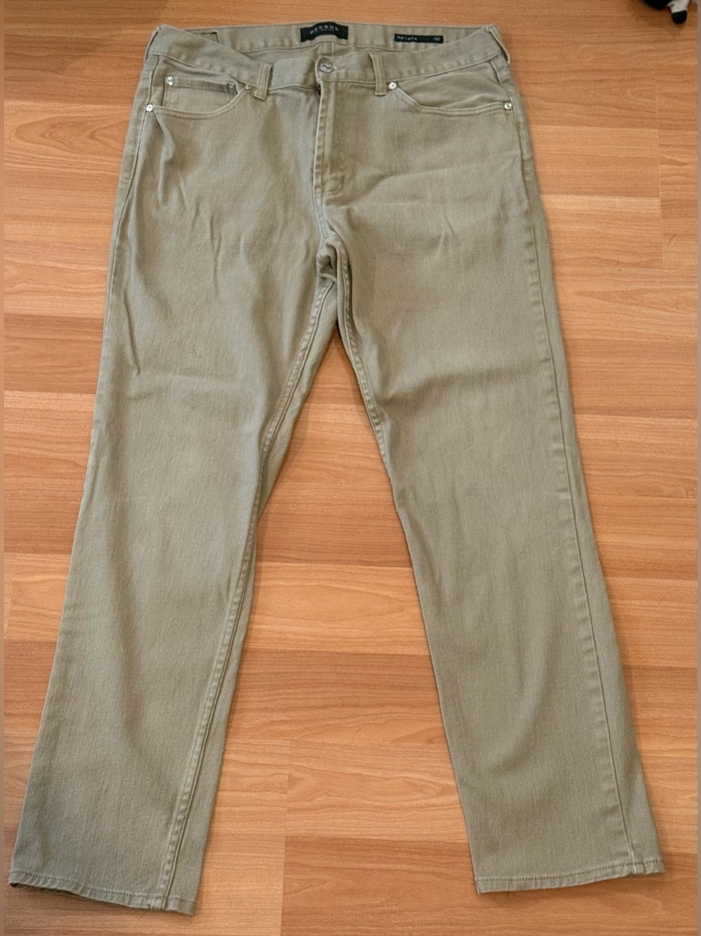 PacSun Men’s Slim Fit Jeans Tag Size 34x32 Khaki Tan 5 Pocket Denim Pants